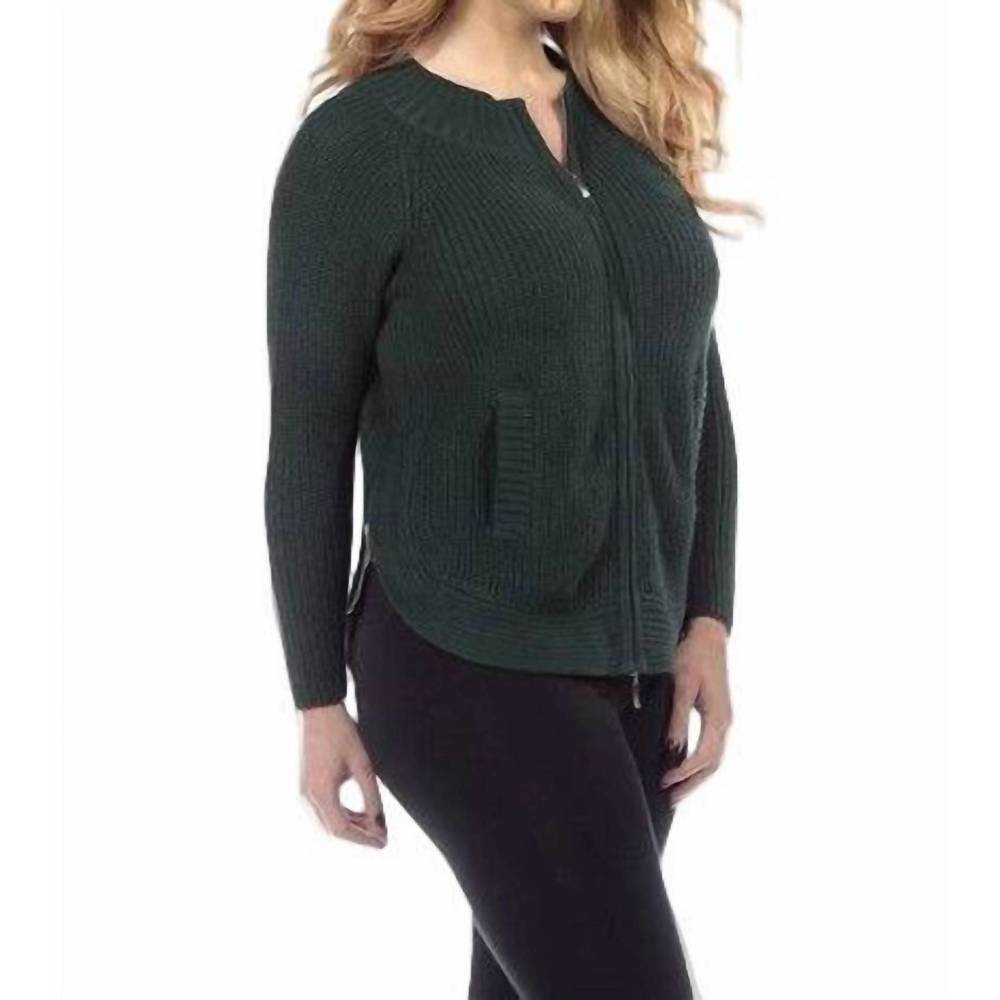 NEW ANGEL front & side-zip cardigan in hunter
